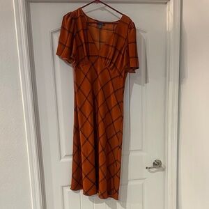 Modcloth Rust Plaid Dress Women's Large